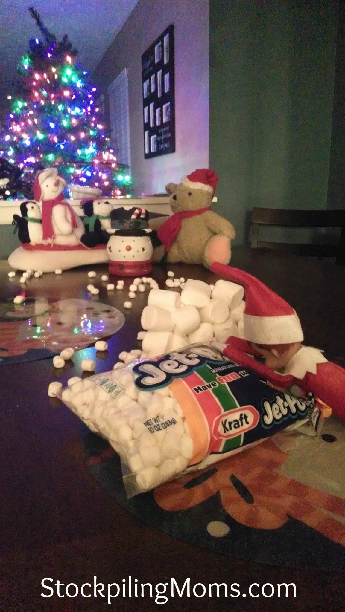 elf on a shelf snowball fight - stockpiling moms™
